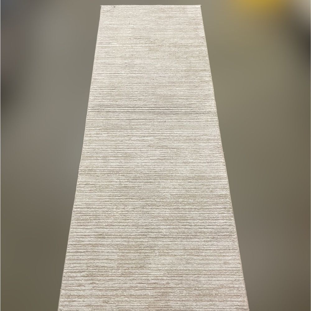 Elegant Cream & White Striped Runner Rug (2’2”x6’)